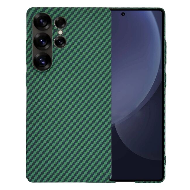 Husa pentru  Samsung Galaxy S25 Ultra CarbonFiber UltraSlim, Lightweight, Verde