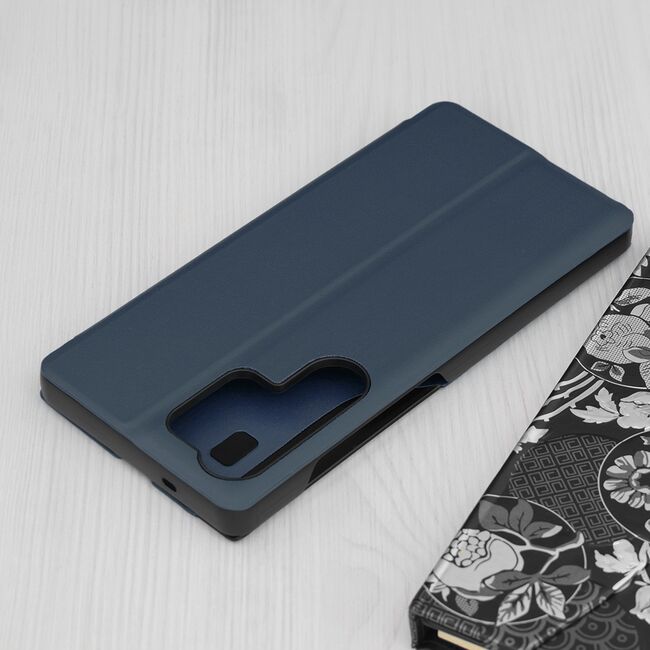 Husa pentru  Samsung Galaxy S25 Ultra tip carte, Smart View, Albastru