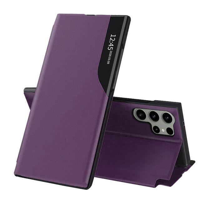 Husa pentru  Samsung Galaxy S25 Ultra tip carte, Smart View, Mov