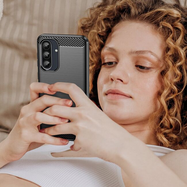 Husa pentru Realme GT 7 Pro Carbon Liquid Silicone, Albastru