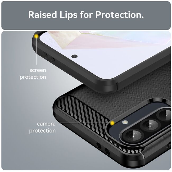 Husa pentru Realme GT 7 Pro Carbon Liquid Silicone, Albastru