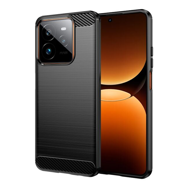 Husa pentru Realme GT 7 Pro Carbon Liquid Silicone, Negru