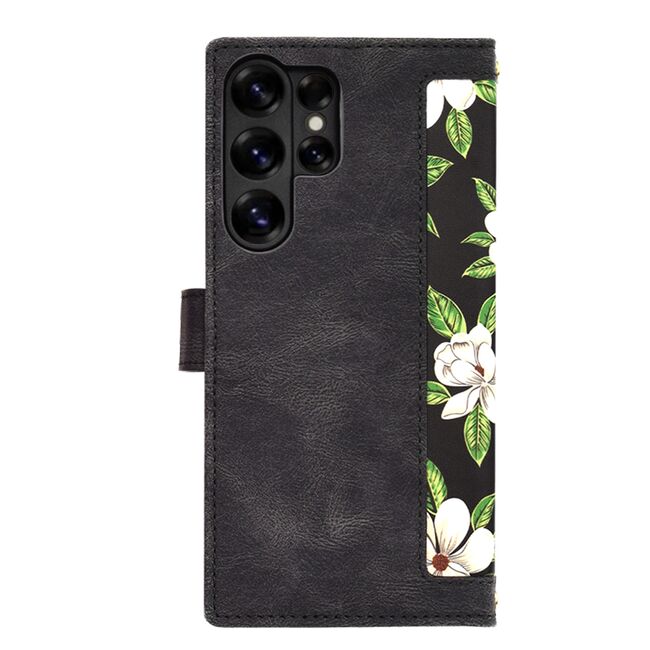 Husa tip carte pentru  Samsung Galaxy S25 Ultra, functie stand si port carduri, Negru
