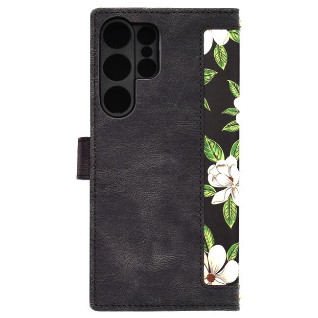 Husa tip carte pentru  Samsung Galaxy S25 Ultra, functie stand si port carduri, Negru