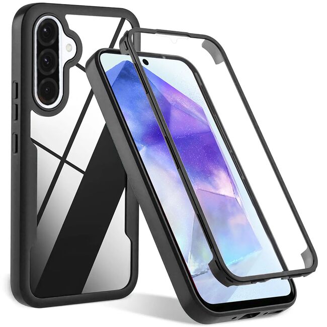 Pachet 360: Husa cu folie integrata pentru  Samsung Galaxy A36 Cover360 fata / spate - Negru