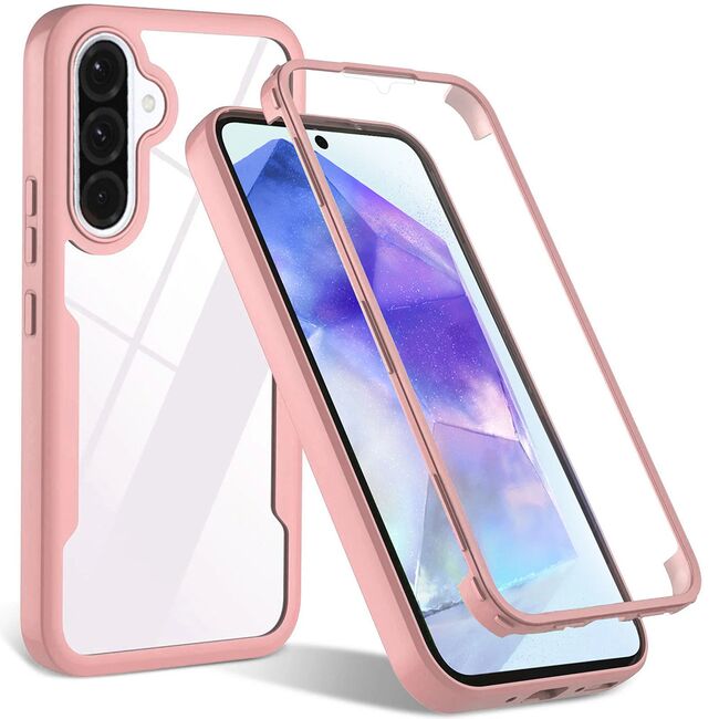 Pachet 360: Husa cu folie integrata pentru  Samsung Galaxy A36 Cover360 fata / spate - Roz