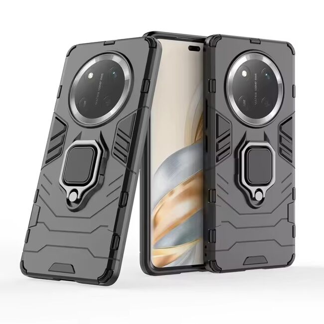 Husa pentru Honor Magic 7 Lite cu inel Armor Kickstand Tough Rugged Cover - negru