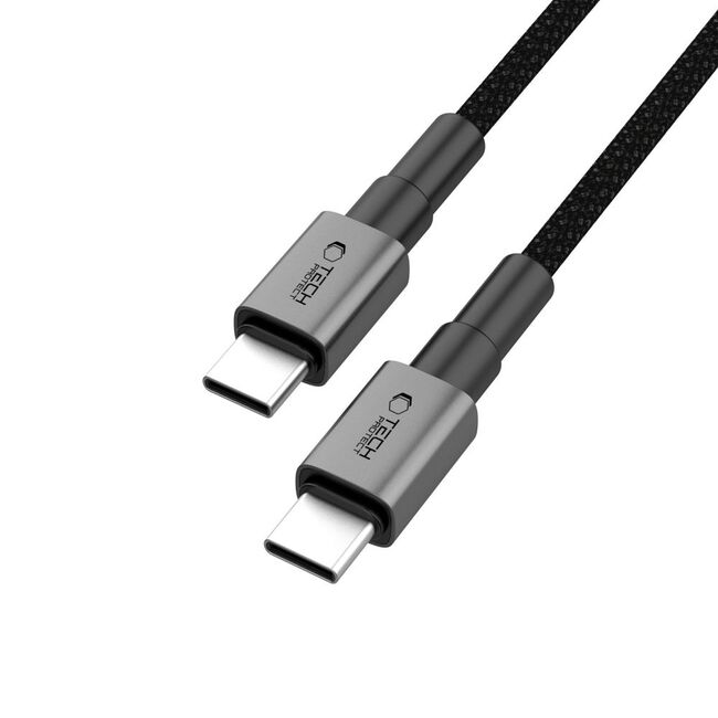 Cablu USB-C PD 100W/5A, 2 Metri – Împletitură Nylon, Încărcare Rapidă, Transfer de Date 480 Mb/s, Gri Metalizat