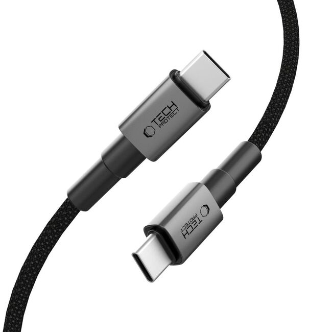 Cablu USB-C PD 100W/5A, 3 Metri – Împletitură Nylon, Încărcare Rapidă, Transfer de Date 480 Mb/s, Gri Metalizat