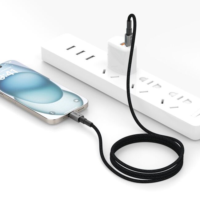 Cablu USB-C PD 100W/5A, 3 Metri – Împletitură Nylon, Încărcare Rapidă, Transfer de Date 480 Mb/s, Gri Metalizat