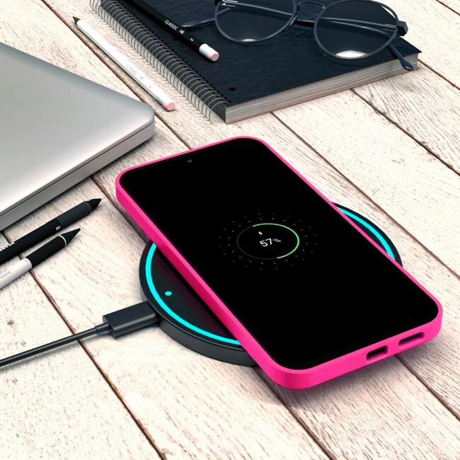 Husa pentru  Samsung Galaxy S25+ Liquid Silicone, subțire, captusita cu microfibra, anti amprentă, protectie cameră foto, Fucsia