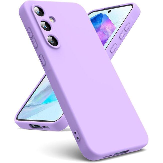 Husa pentru  Samsung Galaxy S25+ Liquid Silicone, subțire, captusita cu microfibra, anti amprentă, protectie cameră foto, Lavanda