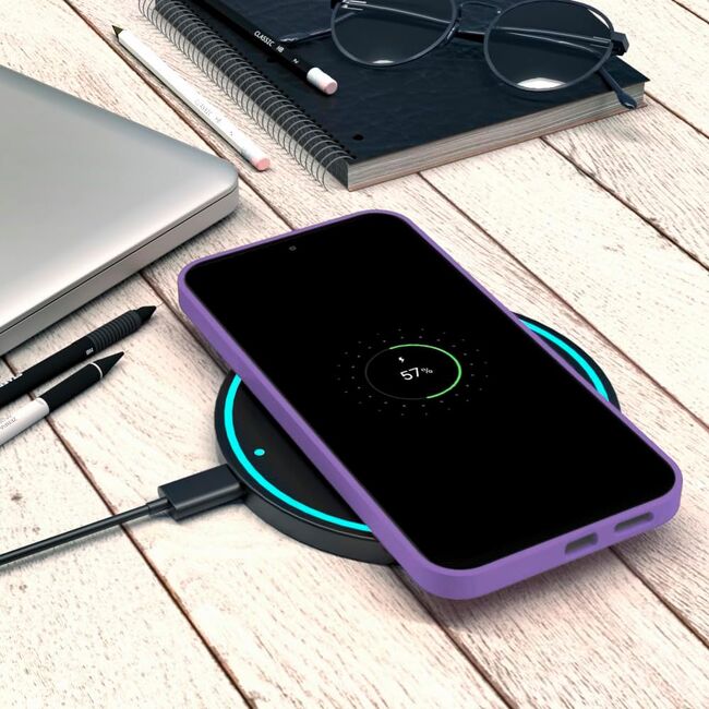 Husa pentru  Samsung Galaxy S25+ Liquid Silicone, subțire, captusita cu microfibra, anti amprentă, protectie cameră foto, Mov