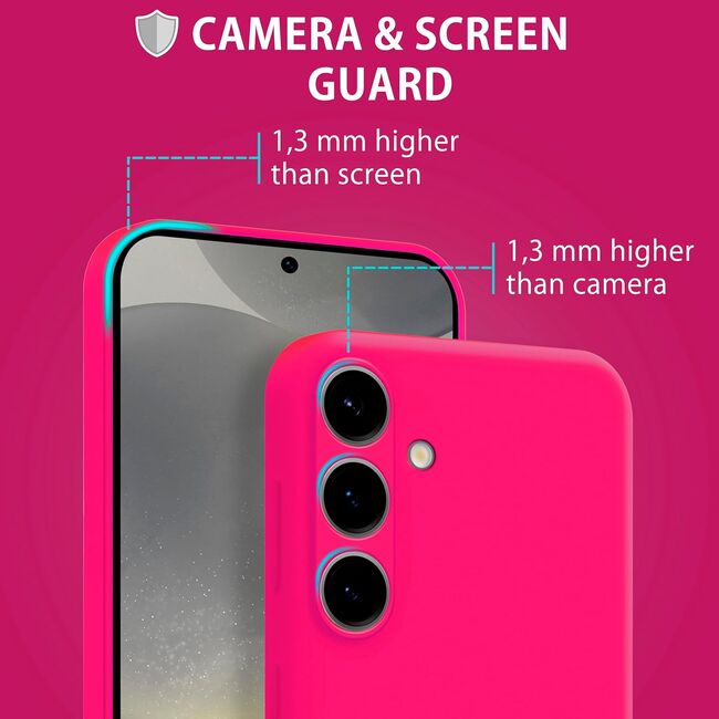 Husa pentru  Samsung Galaxy S25+ Liquid Silicone, subțire, captusita cu microfibra, anti amprentă, protectie cameră foto, Fucsia