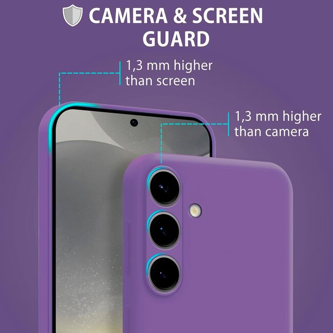 Husa pentru  Samsung Galaxy S25+ Liquid Silicone, subțire, captusita cu microfibra, anti amprentă, protectie cameră foto, Mov