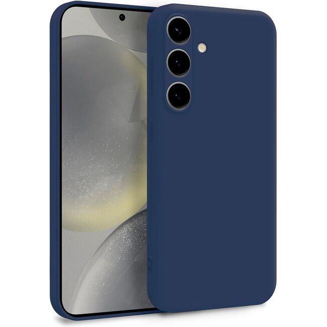 Husa pentru  Samsung Galaxy S25+ Liquid Silicone, subțire, captusita cu microfibra, anti amprentă, protectie cameră foto, Albastru