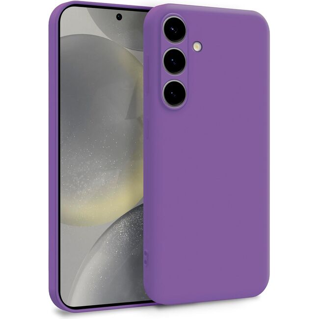 Husa pentru  Samsung Galaxy S25+ Liquid Silicone, subțire, captusita cu microfibra, anti amprentă, protectie cameră foto, Mov