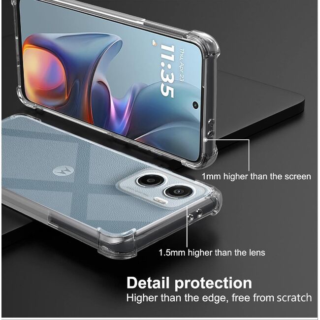 Husa pentru Motorola Moto G05 / Moto E15 Slim Anti-Shock 1.5mm reinforced 4 corners, Transparent