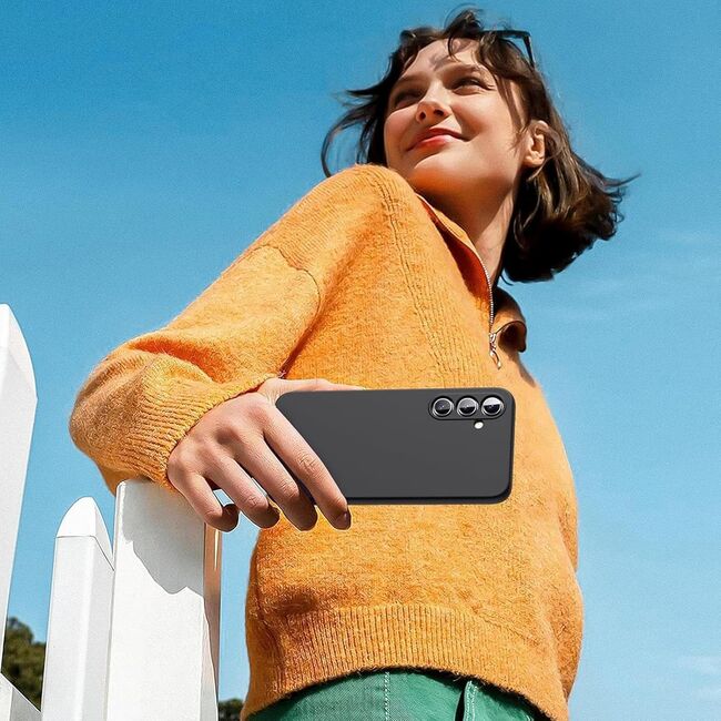 Husa pentru  Samsung Galaxy S25+ Liquid Silicone, subțire, captusita cu microfibra, anti amprentă, protectie cameră foto, Negru
