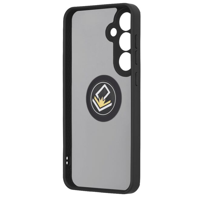 Husa de protectie pentru  Samsung Galaxy S25+ premium cu inel stand rotativ, suport magnetic si bumper anti-alunecare - Negru