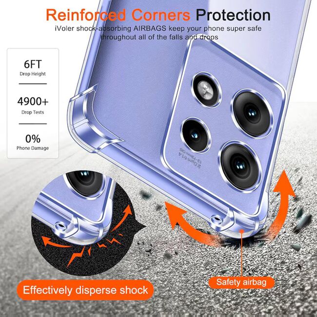 Husa pentru  Motorola Moto G15 / G15 Power Slim Anti-Shock 1.5mm reinforced 4 corners, Transparent