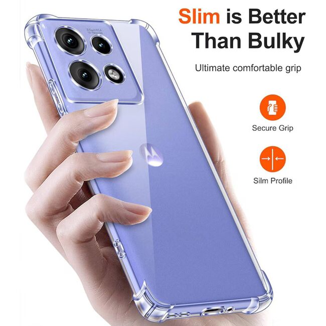 Husa pentru  Motorola Moto G15 / G15 Power Slim Anti-Shock 1.5mm reinforced 4 corners, Transparent