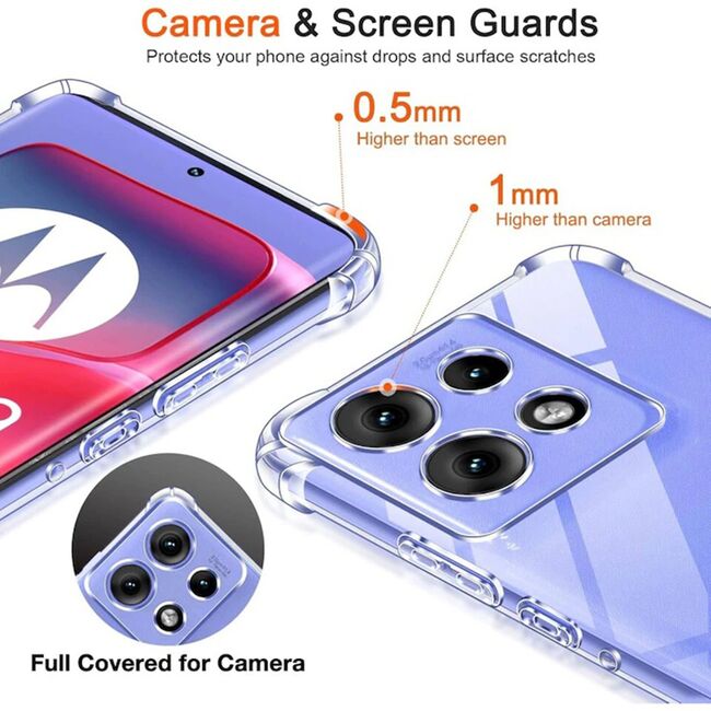 Husa pentru  Motorola Moto G15 / G15 Power Slim Anti-Shock 1.5mm reinforced 4 corners, Transparent