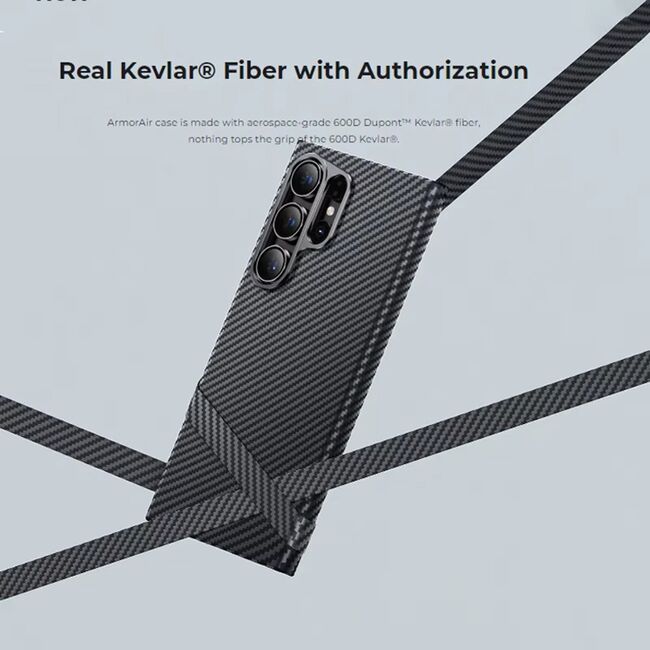Husa pentru  Samsung Galaxy S24 Ultra compatibila MagSafe High Grade Aramid Fiber Series - negru royal