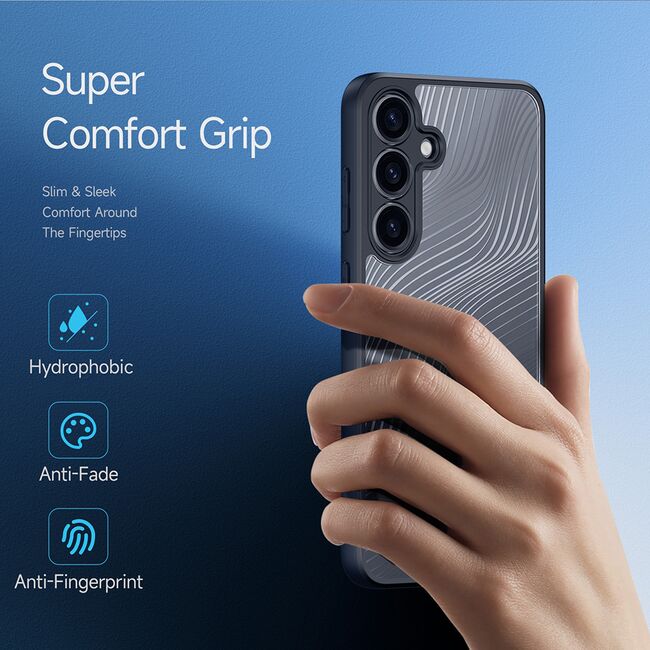 Husa pentru  Samsung Galaxy S25+ Flowing Lines Comfort Grip - transparent