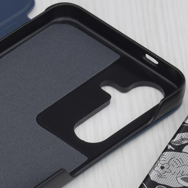 Husa pentru  Samsung Galaxy S25+ tip carte, Smart View, Albastru