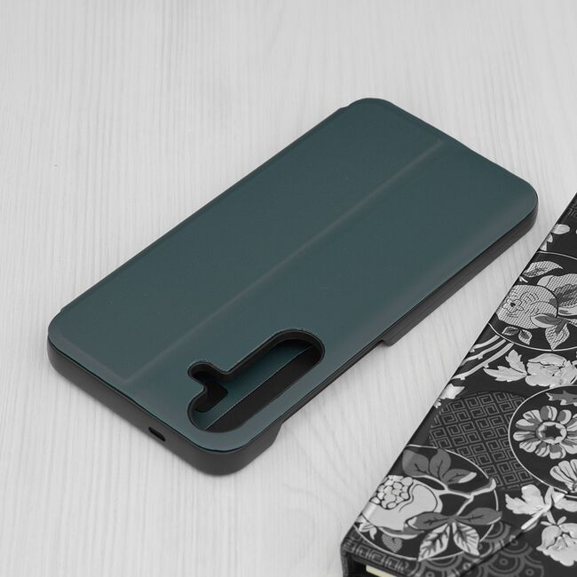 Husa pentru  Samsung Galaxy S25+ tip carte, Smart View, Verde