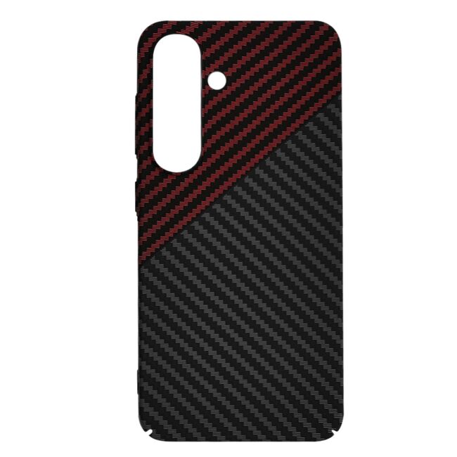 Husa pentru  Samsung Galaxy S25 CarbonFiber UltraSlim, Lightweight, Rosu inchis