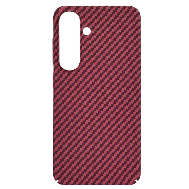 Husa pentru  Samsung Galaxy S25 CarbonFiber UltraSlim, Lightweight, Rosu