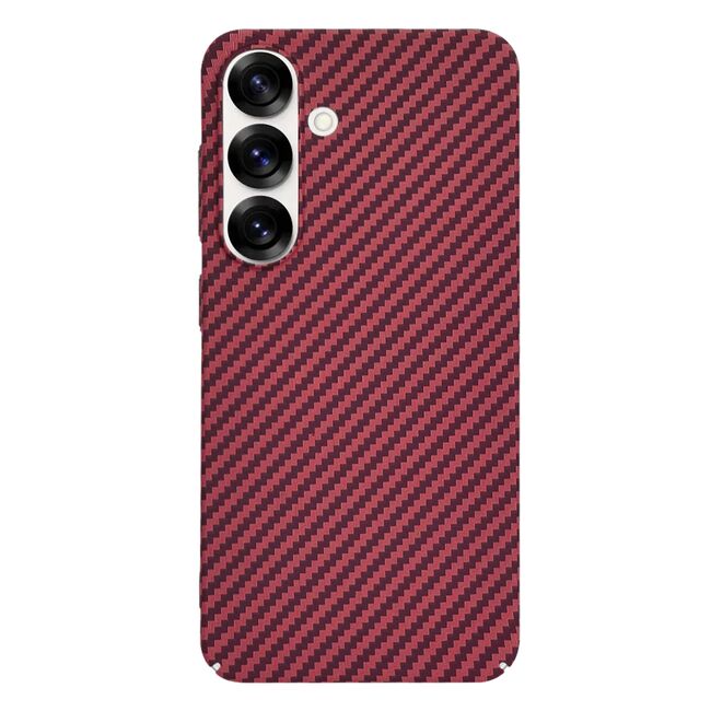 Husa pentru  Samsung Galaxy S25 CarbonFiber UltraSlim, Lightweight, Rosu