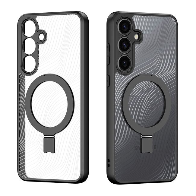 Husa pentru  Samsung Galaxy S25 compatibil Magsafe Flowing Lines Comfort Grip kickstand - transparent