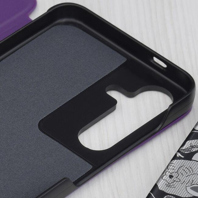 Husa pentru  Samsung Galaxy S25 tip carte, Smart View, Mov