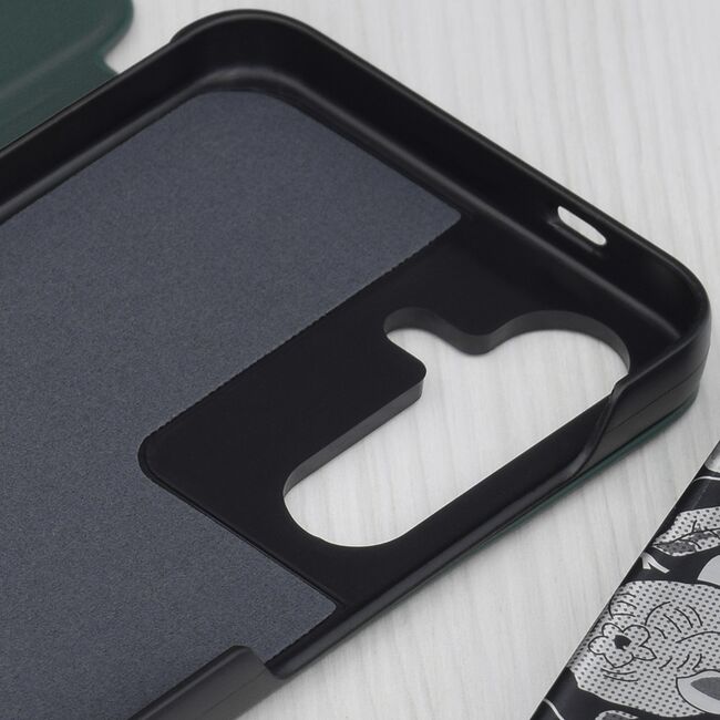 Husa pentru  Samsung Galaxy S25 tip carte, Smart View, Verde