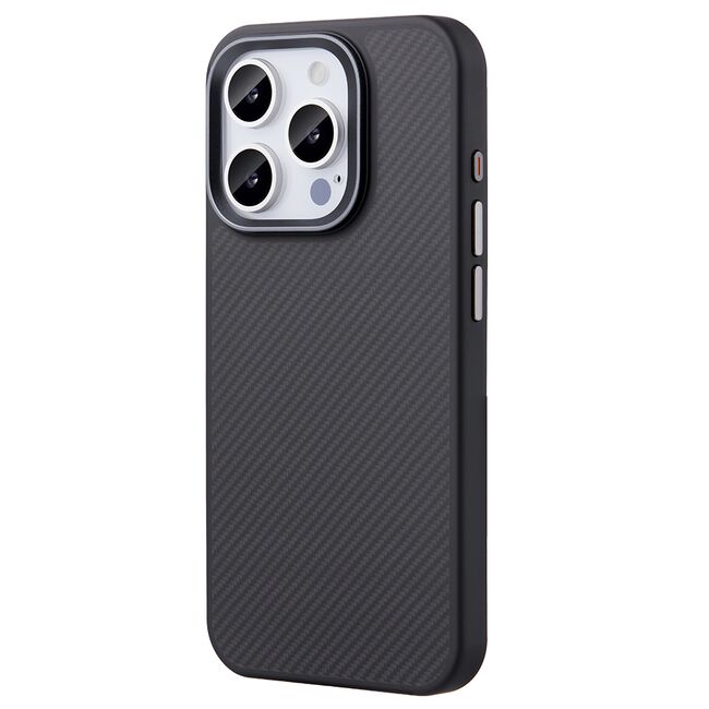 Husa pentru iPhone 16 Pro Max compatibila MagSafe Premium Aramid Fiber - negru