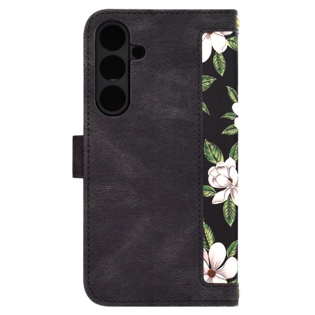 Husa tip carte pentru  Samsung Galaxy S25+, functie stand si port carduri, Negru