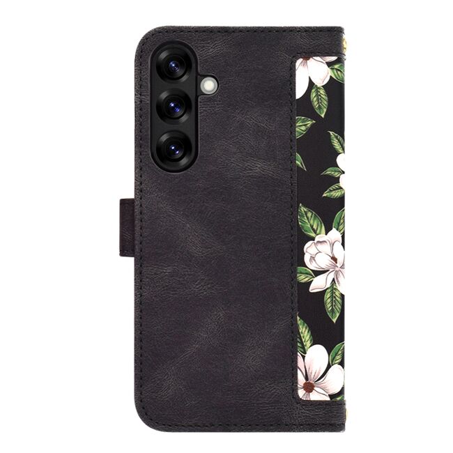 Husa tip carte pentru  Samsung Galaxy S25+, functie stand si port carduri, Negru