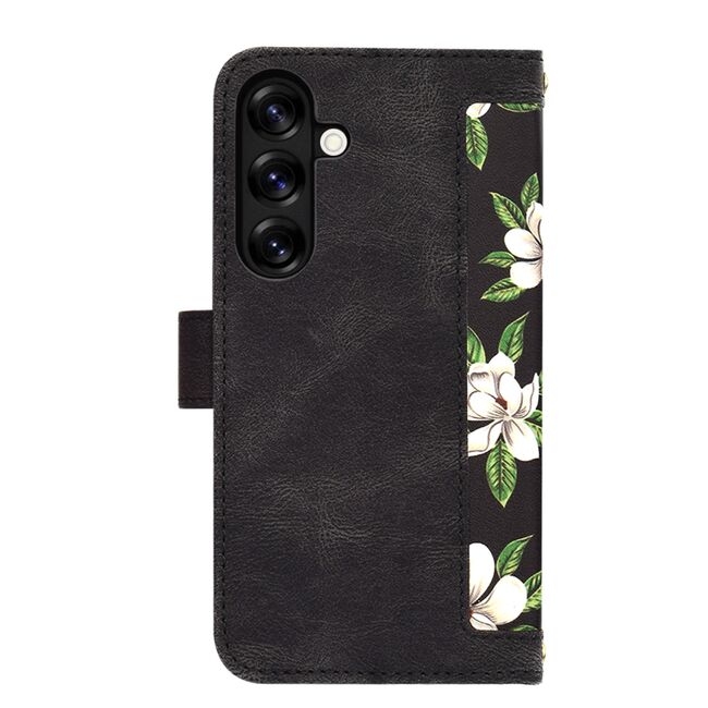 Husa tip carte pentru  Samsung Galaxy S25, functie stand si port carduri, Negru