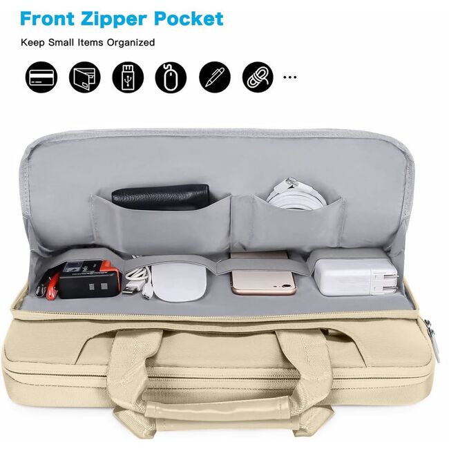 Geantă Pocket Bag pentru Laptop 15-16 Inch – compatibila Macbook, Lenovo, Microsoft, Acer, HP, Asus, Protecție Elegantă și Funcțională pentru Echipamentele Tale, bej