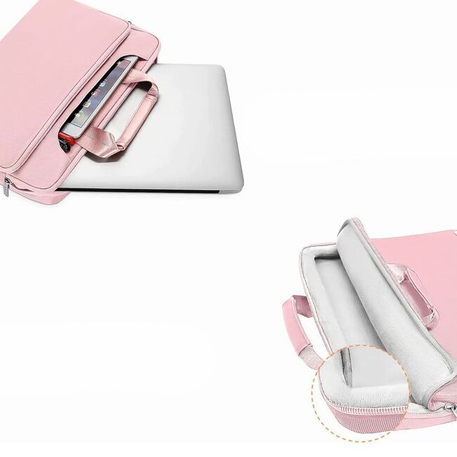 Geantă Pocket Bag pentru Laptop 15-16 Inch – compatibila Macbook, Lenovo, Microsoft, Acer, HP, Asus, Protecție Elegantă și Funcțională pentru Echipamentele Tale, roz