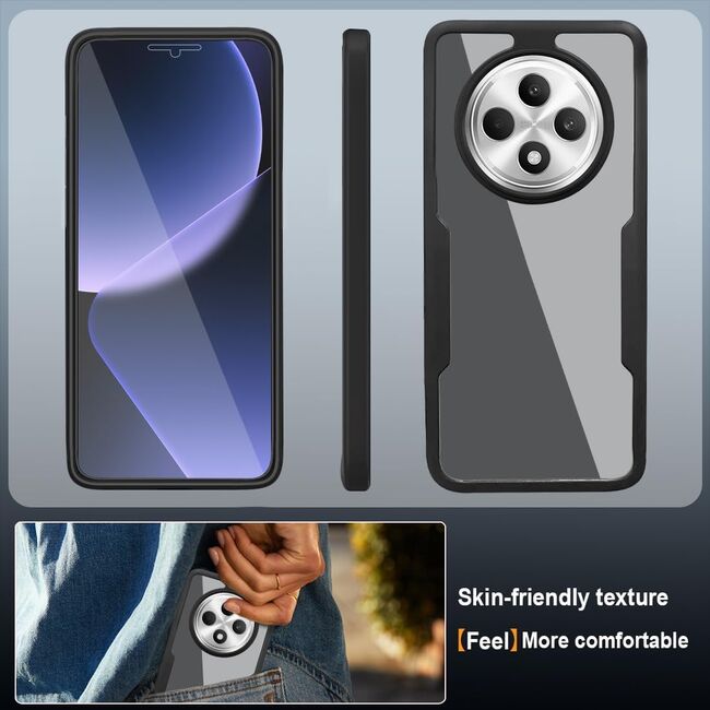 Pachet 360: Husa cu folie integrata pentru  Oppo Reno 12F, 12FS Cover360 fata / spate - Negru