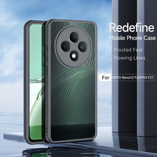 Husa pentru  Oppo Reno 12F, 12FS Flowing Lines Comfort Grip - transparent
