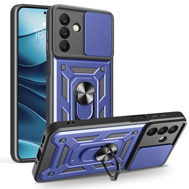 Husa pentru  Samsung Galaxy A26 Ring Armor Kickstand Tough Rugged Cover cu protectie camera, Albastru