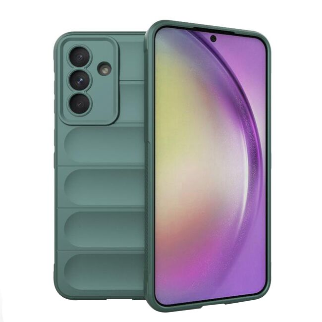 Husa pentru  Samsung Galaxy A36 Liquid Silicone, Microfibre Lining, Non-Slip Airbag Design, Verde