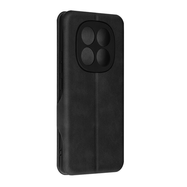 Husa tip carte pentru Xiaomi Redmi Note 14 Pro 5G Smart Wallet fata - spate protectie 360 - Negru