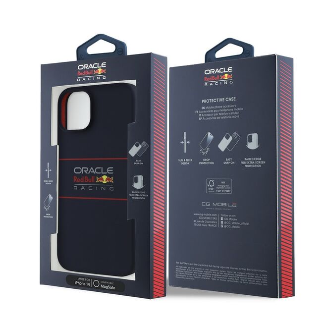 Husa premium pentru  iPhone 14 Pro  compatibila MagSafe Red Bull Racing - Albastru