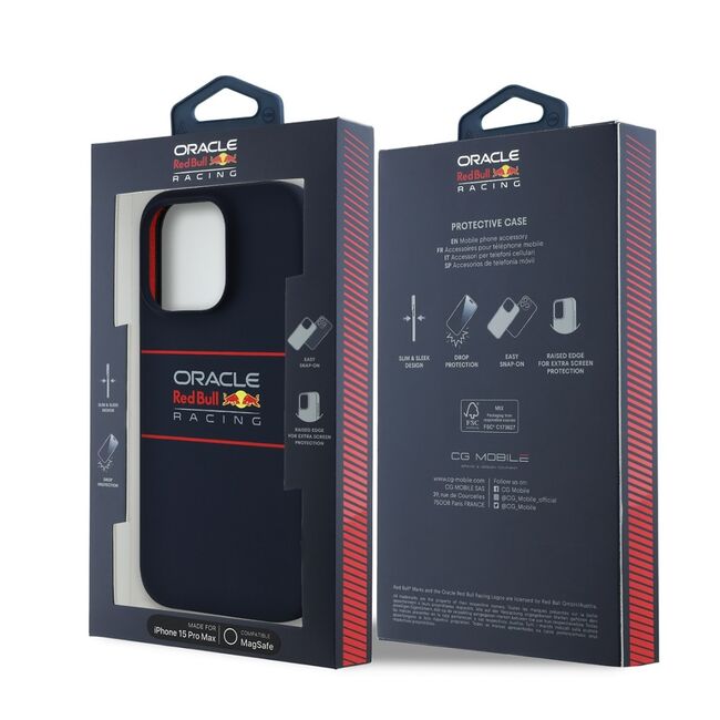 Husa premium pentru  iPhone 15 Pro compatibila MagSafe Red Bull Racing - Albastru royal